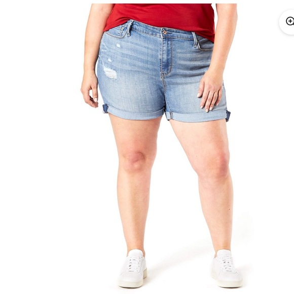 NEW SIGANTURE BY LEVI Strauss & co plus moder girlfriend shorts distressed sz 20 - Picture 1 of 12